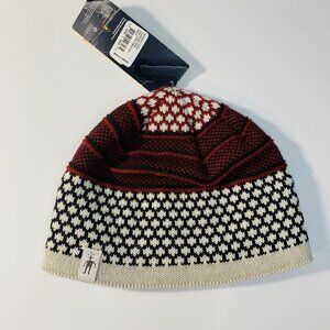 SMARTWOOL Popcorn Cable Beanie 100% Merino Brick OS youth Red White Black NEW